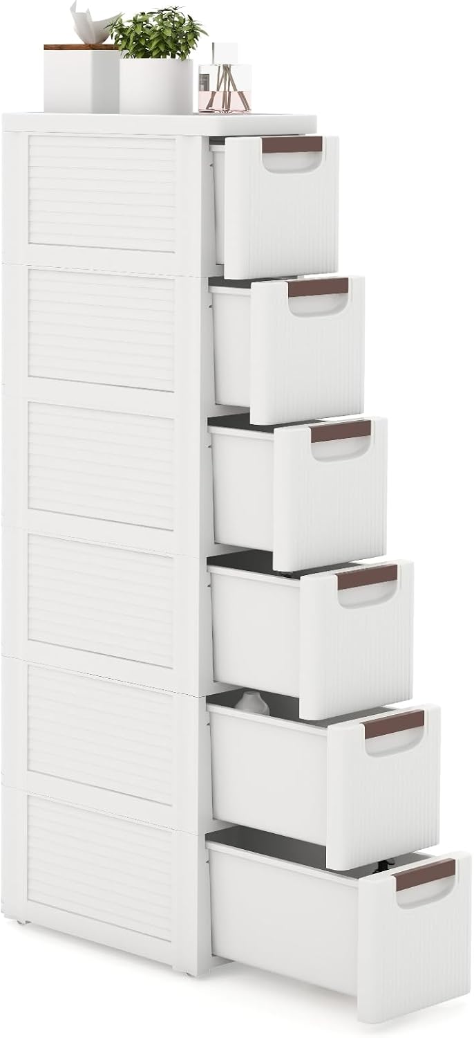 Slim Rolling 6-Drawer Storage Cart