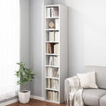 White 8-Cube Narrow Corner Bookcase