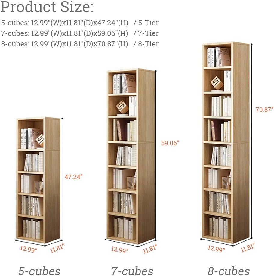 White 8-Cube Narrow Corner Bookcase
