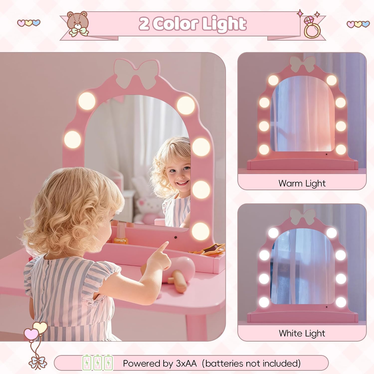 Kids Pretend Hair Salon Vanity Set