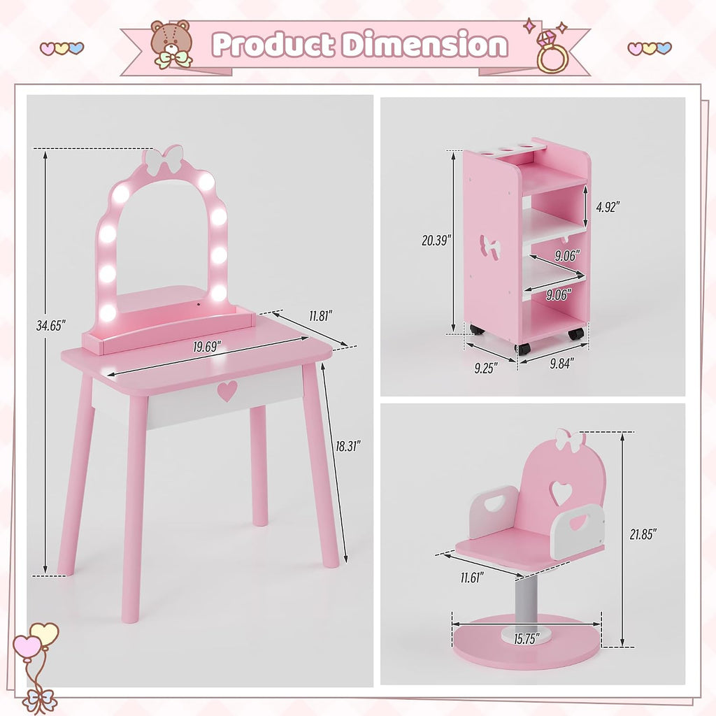 Kids Pretend Hair Salon Vanity Set