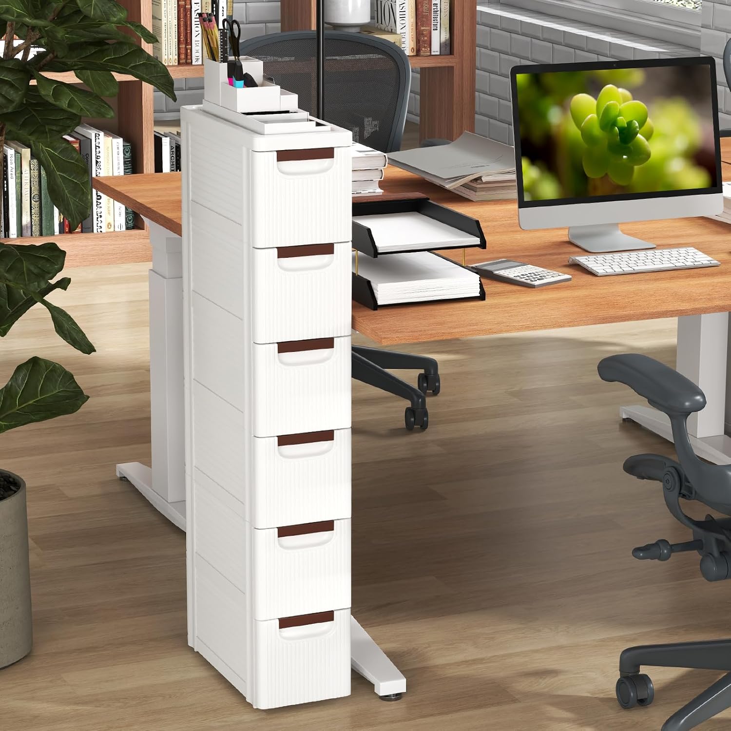 Slim Rolling 6-Drawer Storage Cart