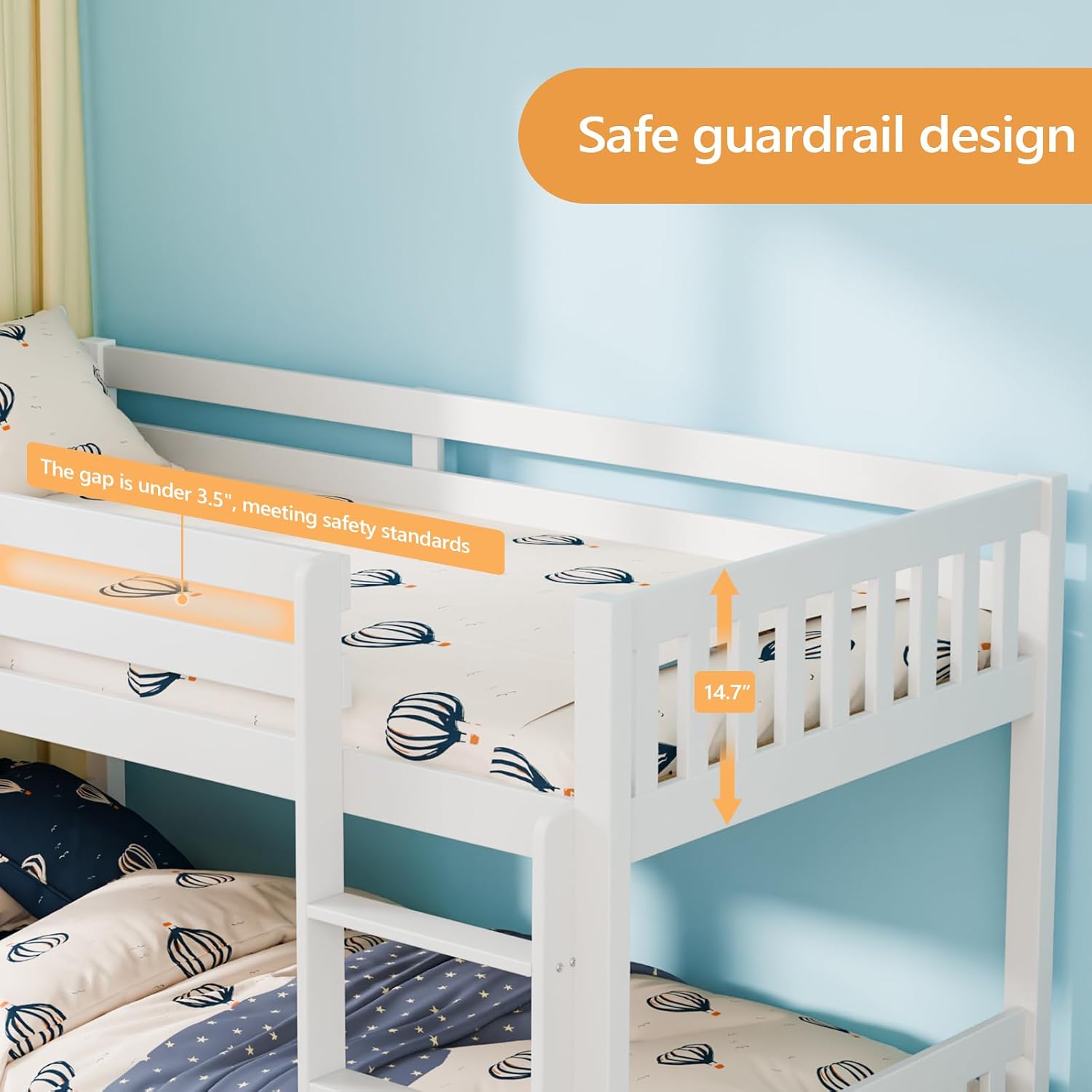 Low Twin Over Twin Wood Bunk Bed