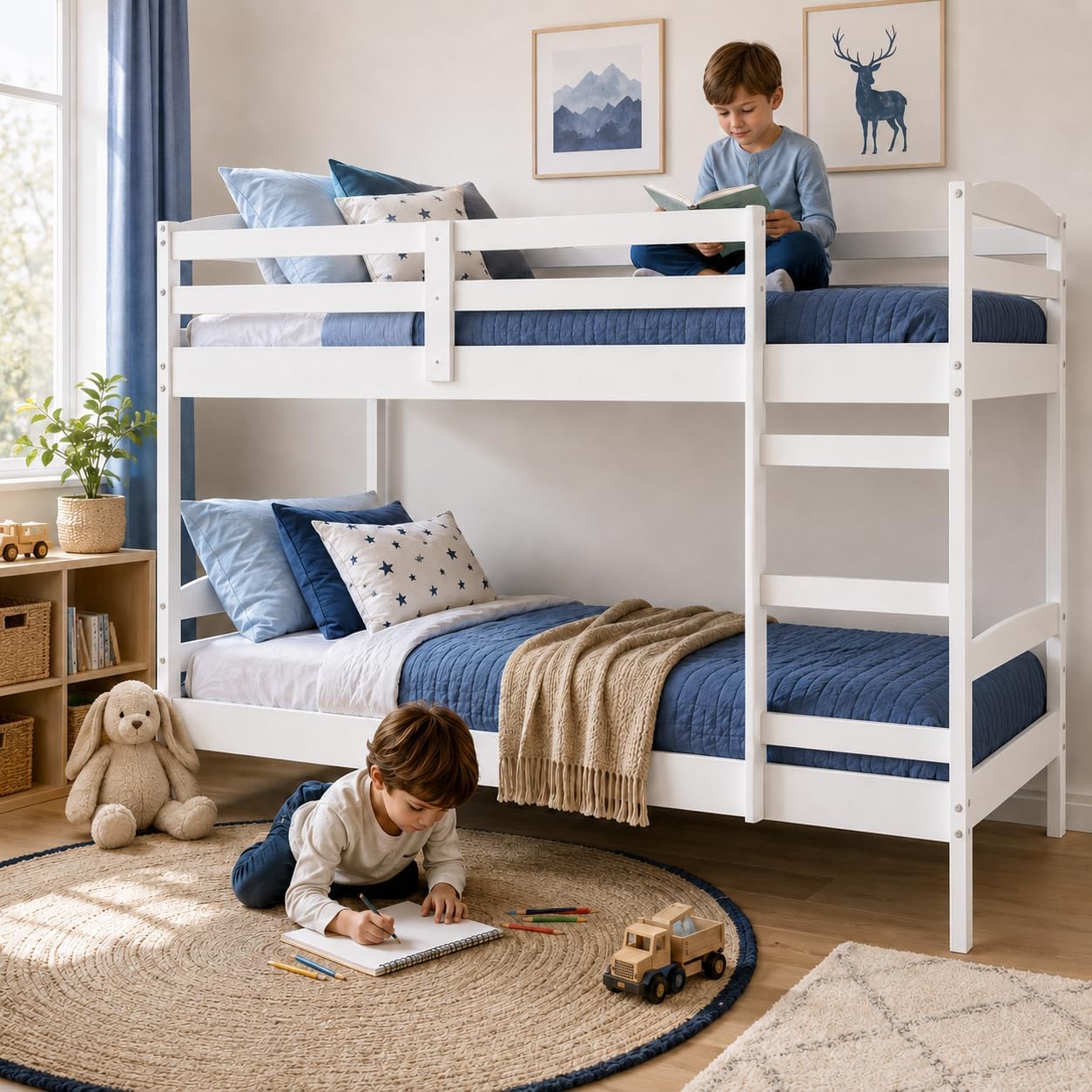 Twin Over Twin Solid Wood Bunk Bed