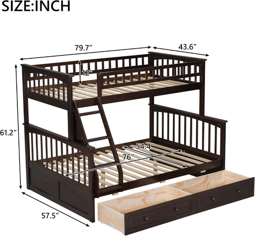 Convertible Twin Over Full Bunk Bed
