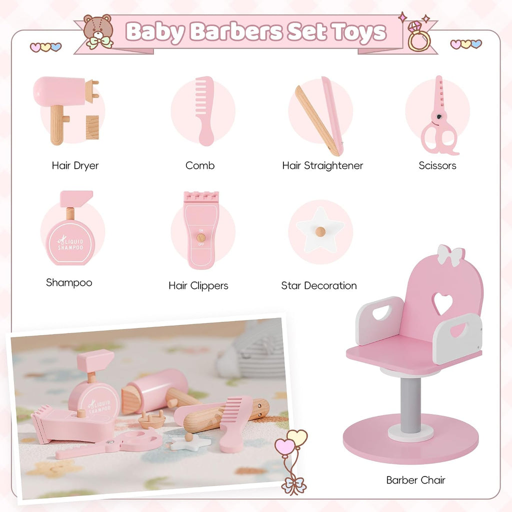 Kids Pretend Hair Salon Vanity Set