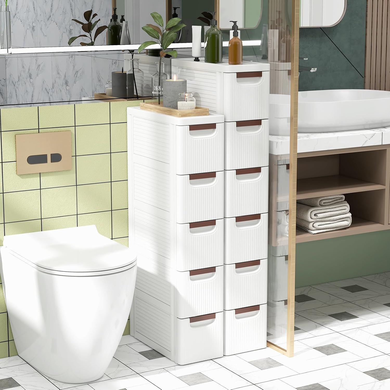Slim Rolling 6-Drawer Storage Cart