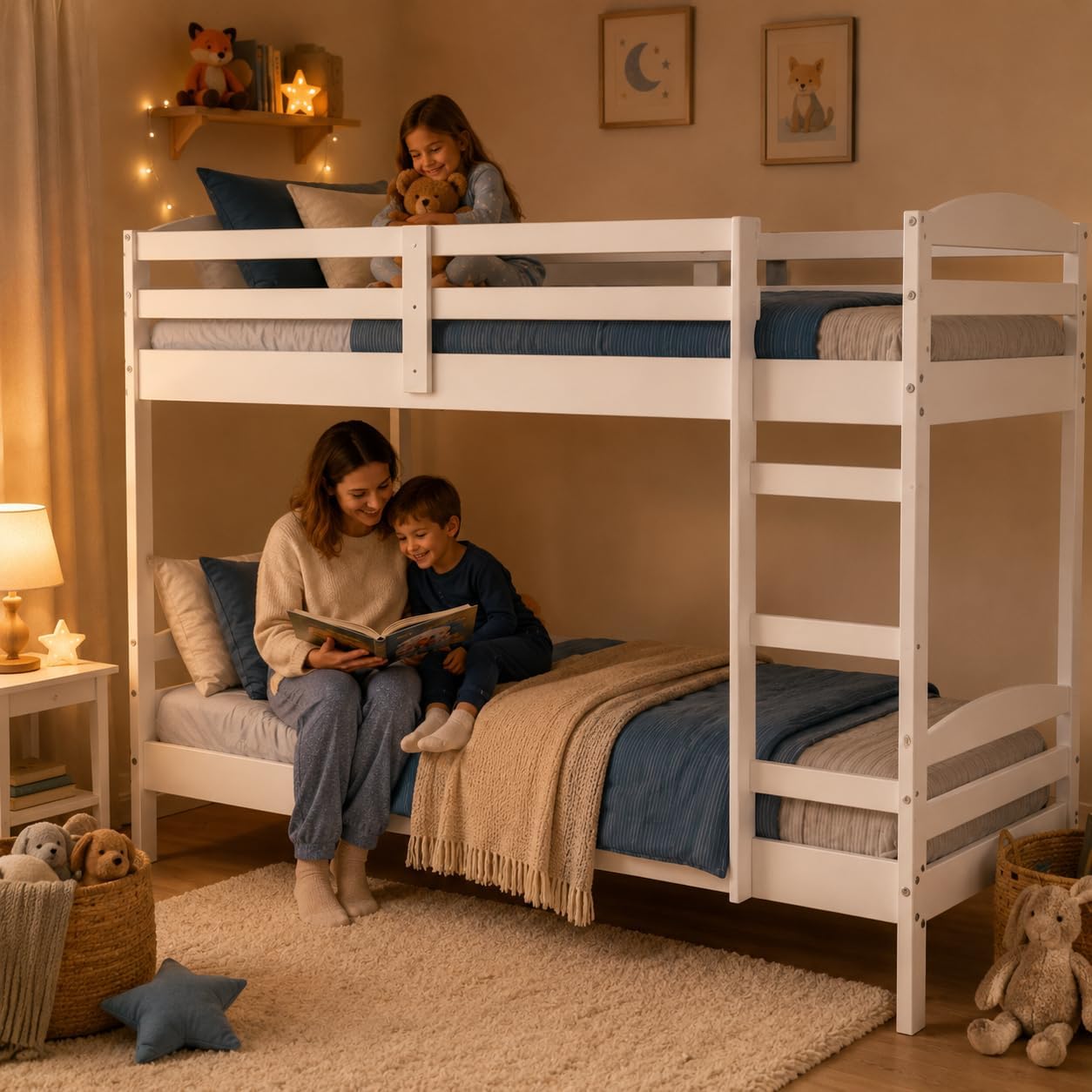 Twin Over Twin Solid Wood Bunk Bed