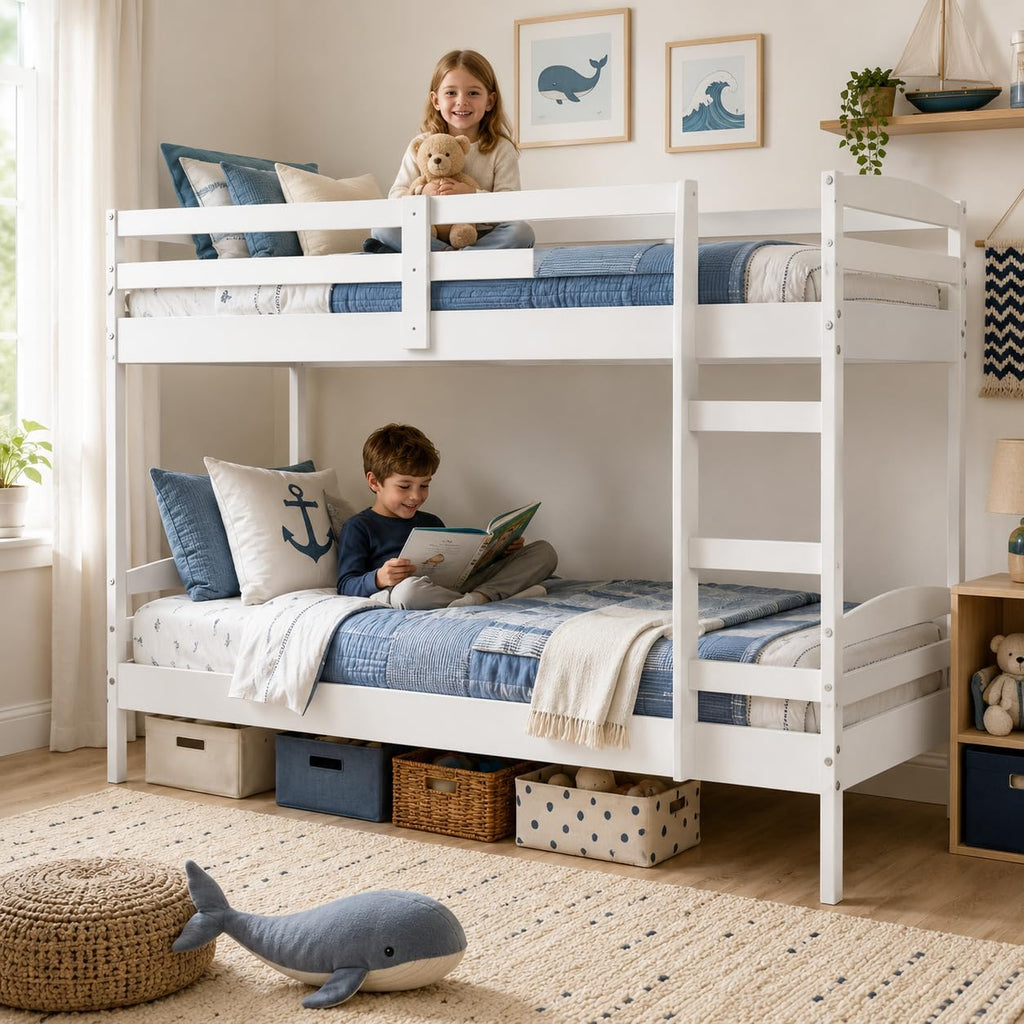 Twin Over Twin Solid Wood Bunk Bed