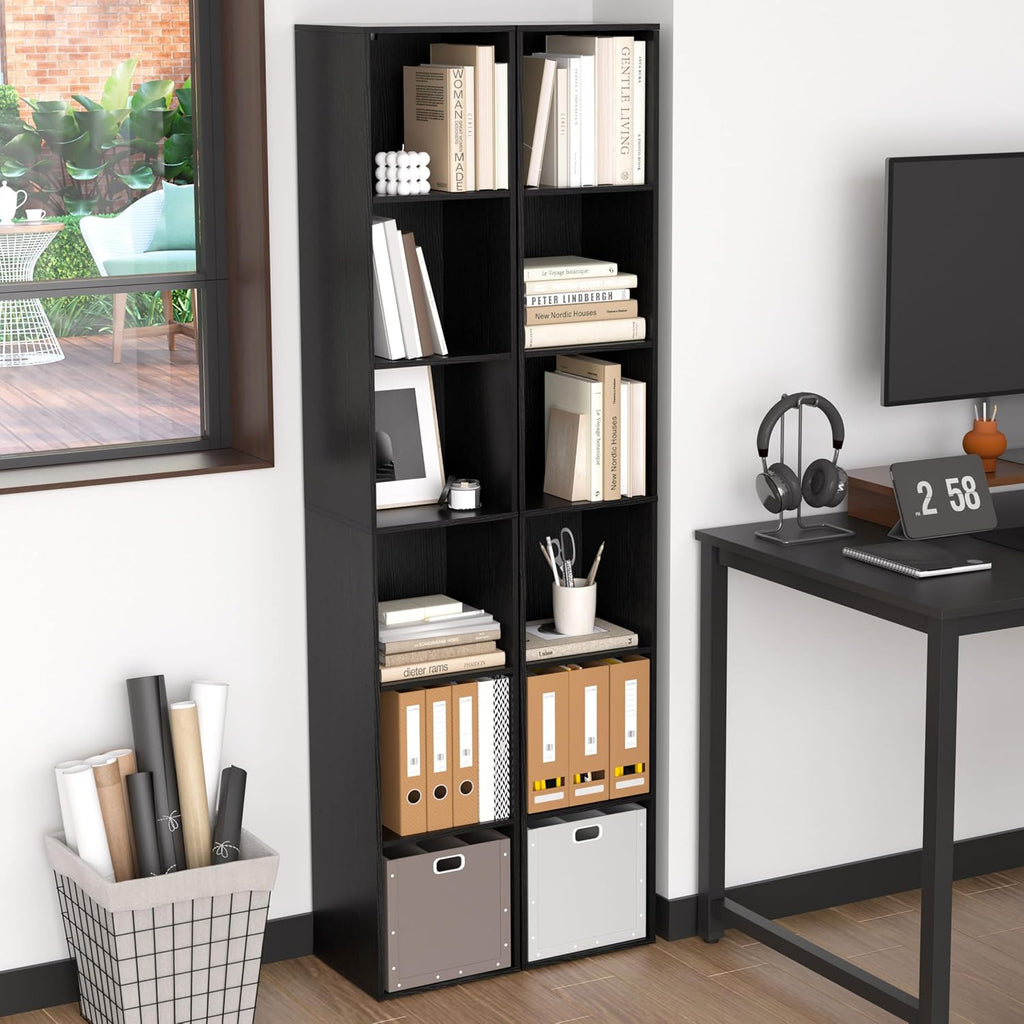 Black 6-Cube Freestanding Storage Shelf