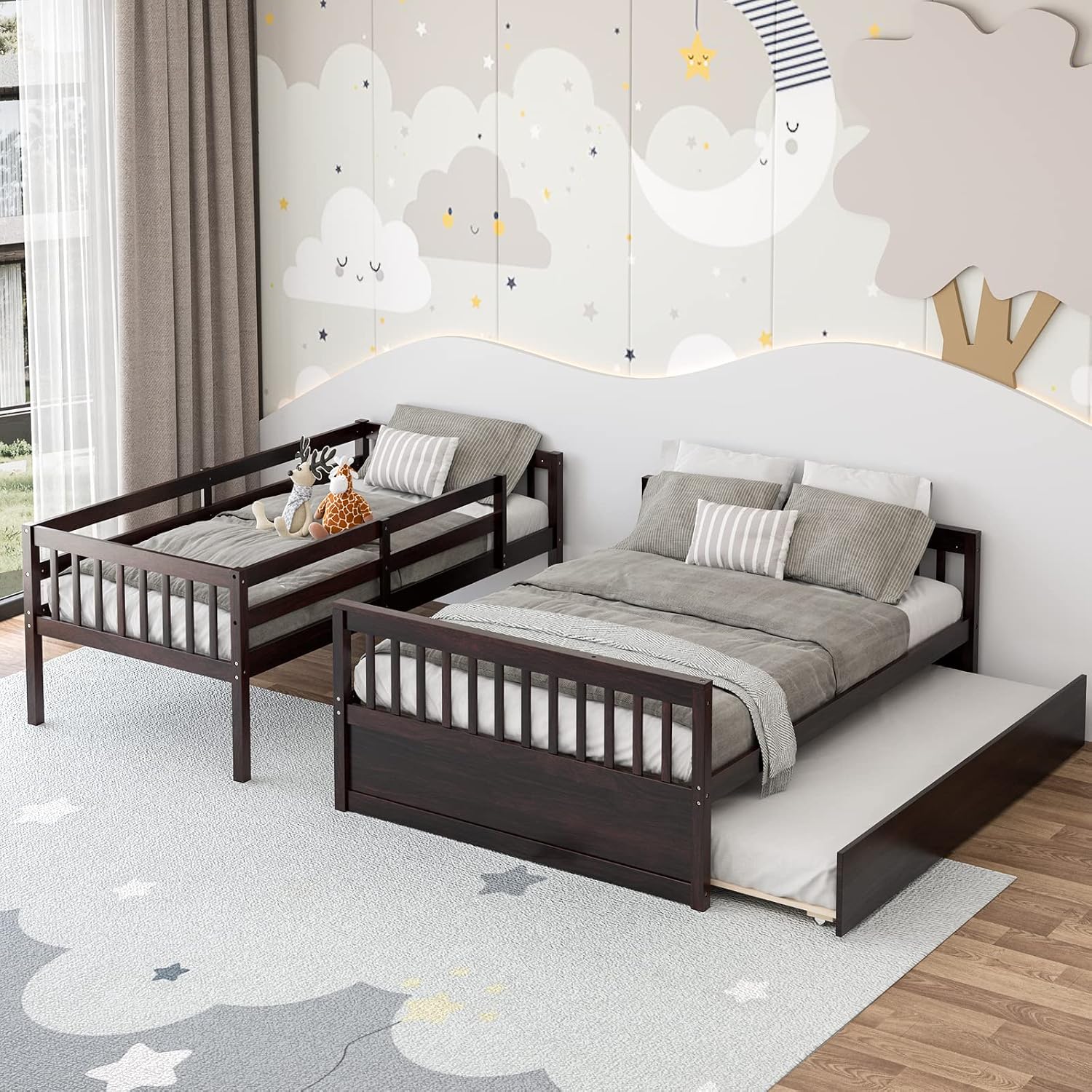 Twin Over Full Bunk Bed with Trundle