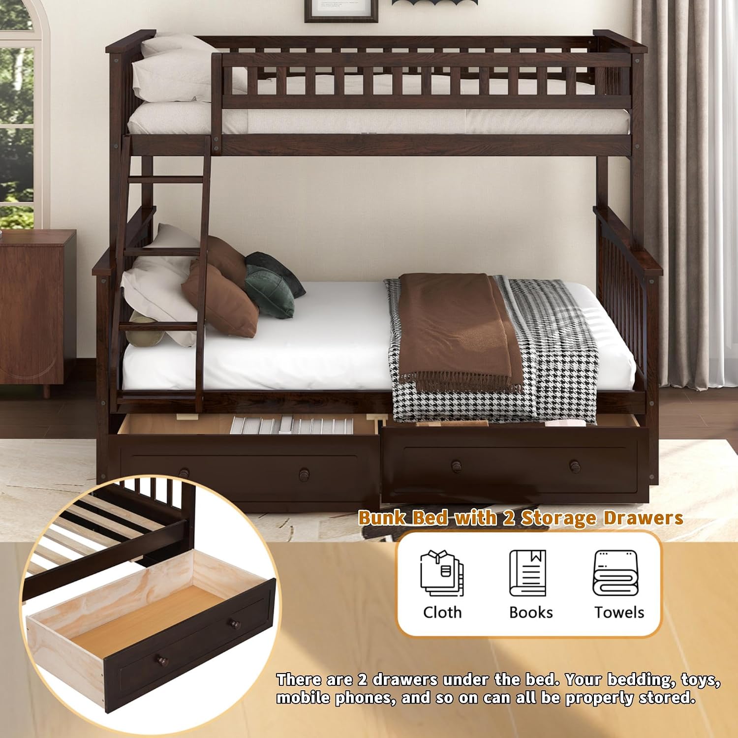 Convertible Twin Over Full Bunk Bed