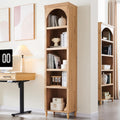 Natural Arched 5-Tier Wooden Bookcase