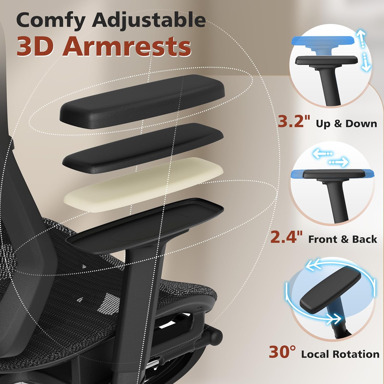 Ergonomic Office Chair with Footrest