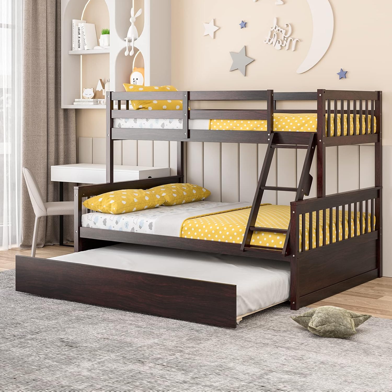 Twin Over Full Bunk Bed with Trundle