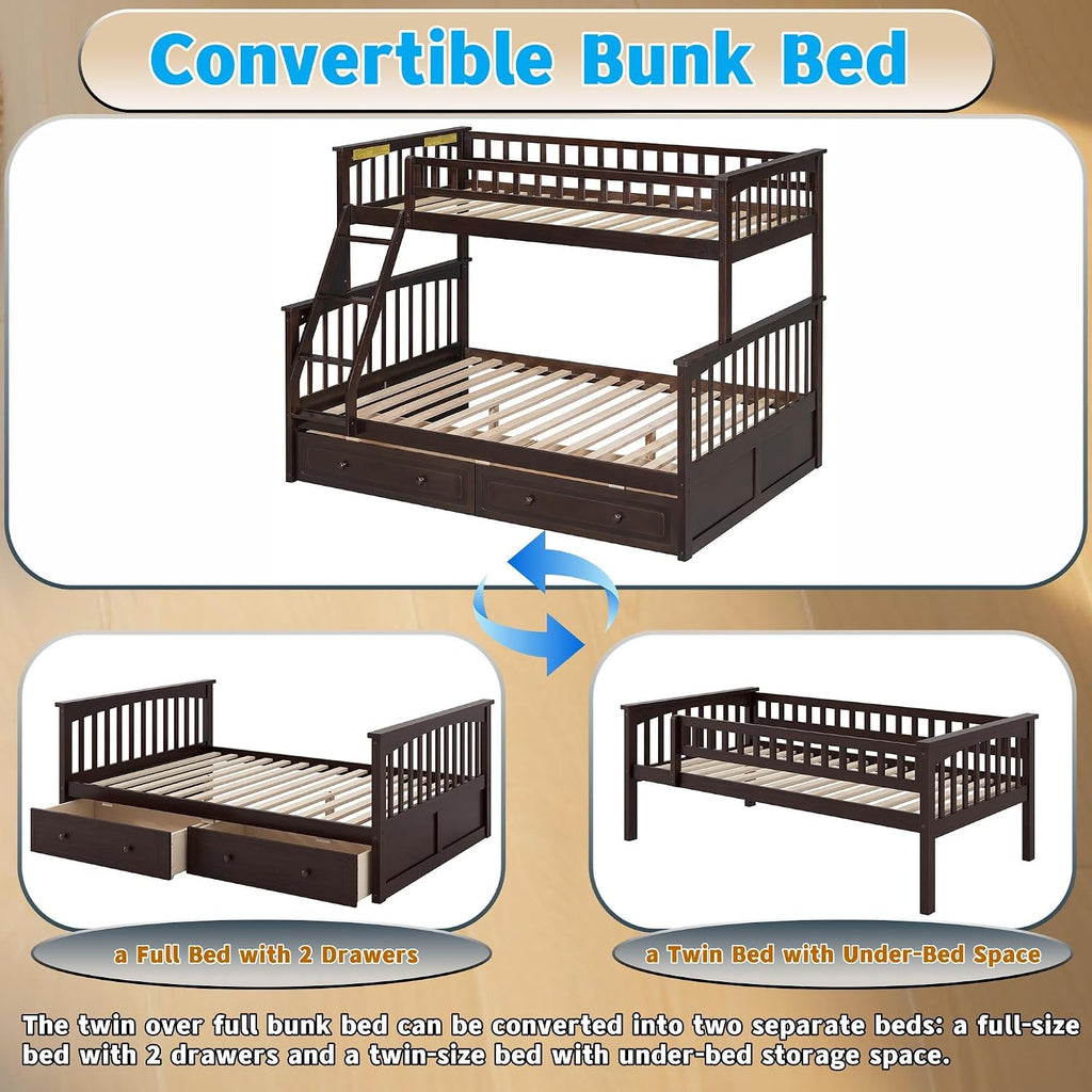 Convertible Twin Over Full Bunk Bed
