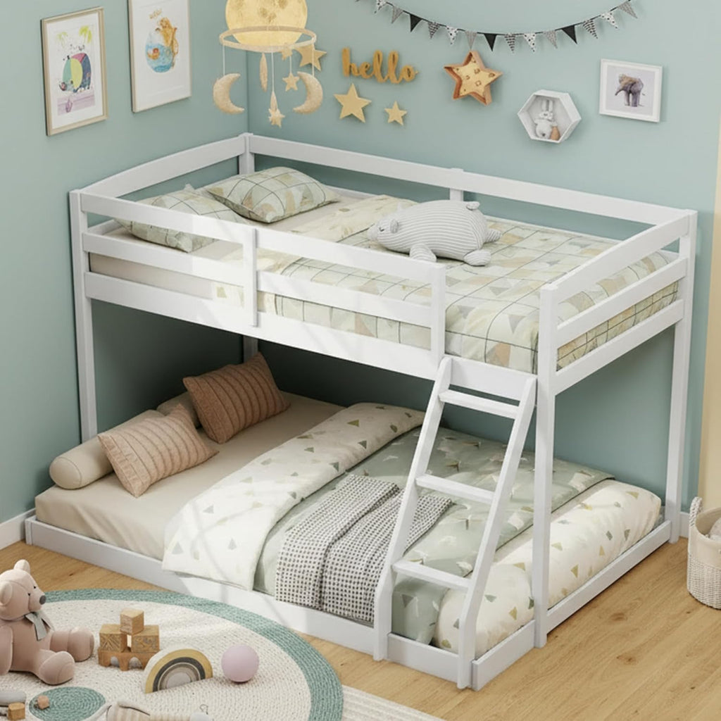 Low Twin Over Full Wood Bunk Bed