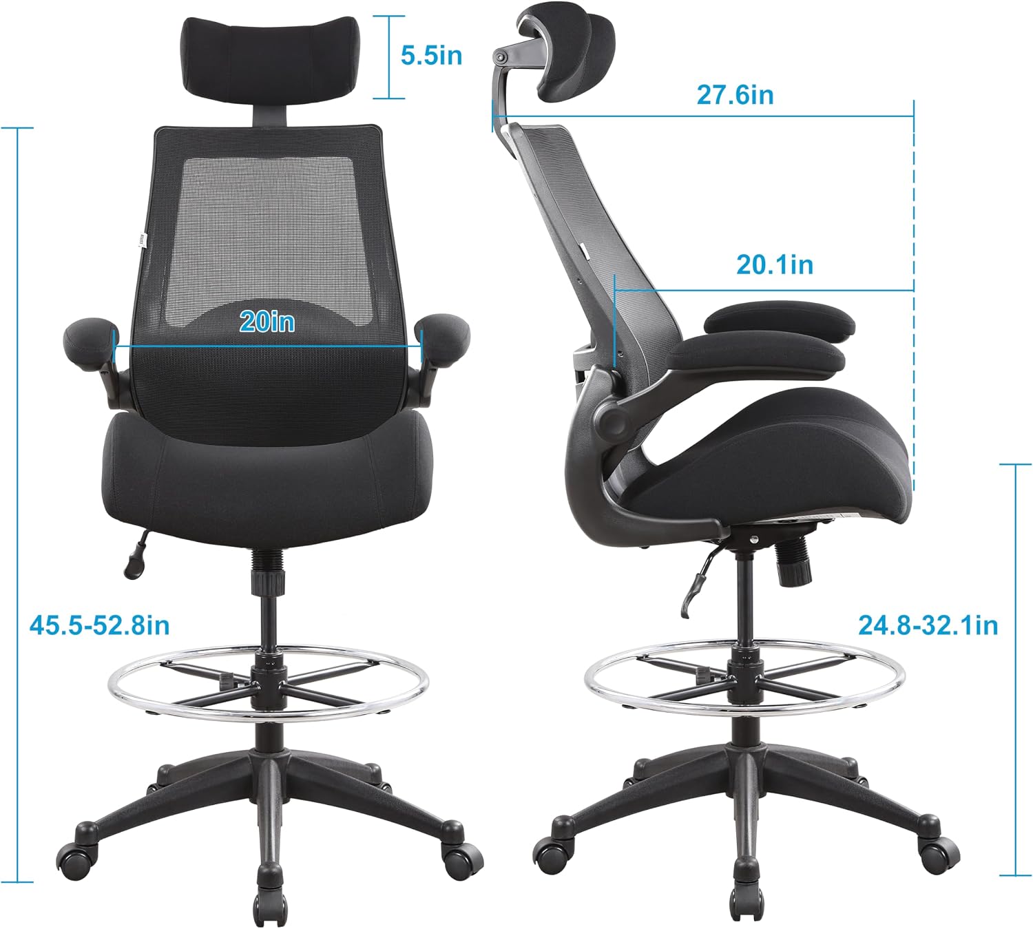High Back Ergonomic Drafting Chair