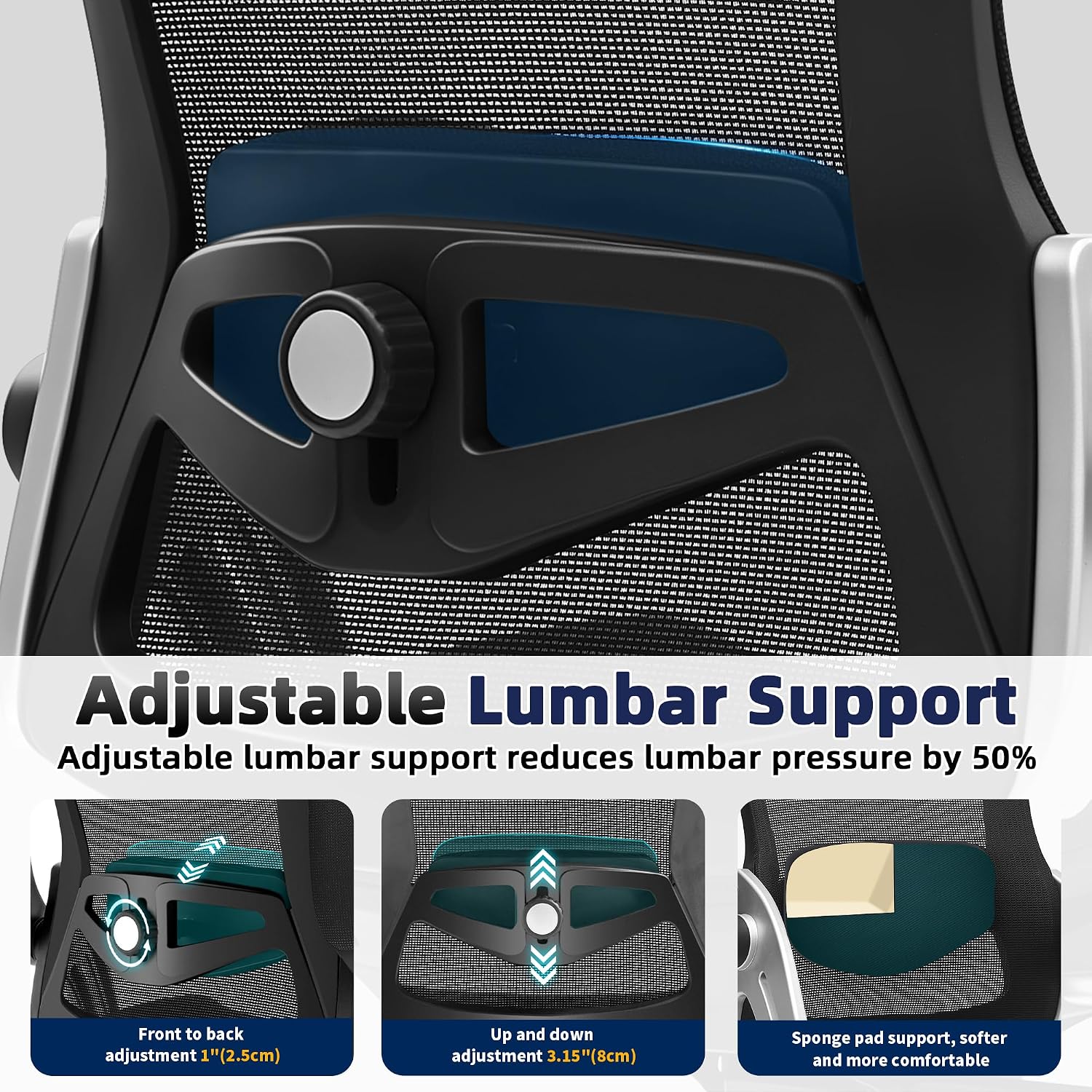 Ergonomic Mesh Office Chair with 3D Arms