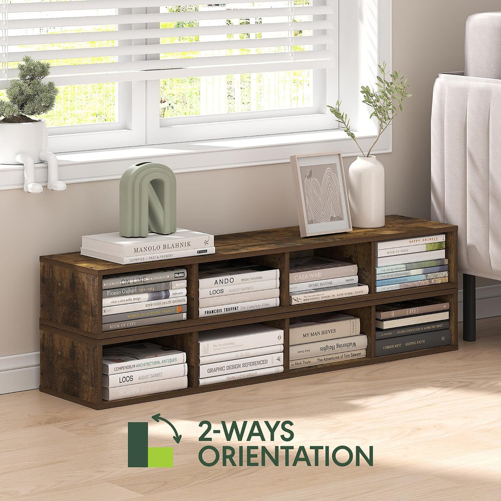 Slim 4-Tier Amber Pine Bookshelf