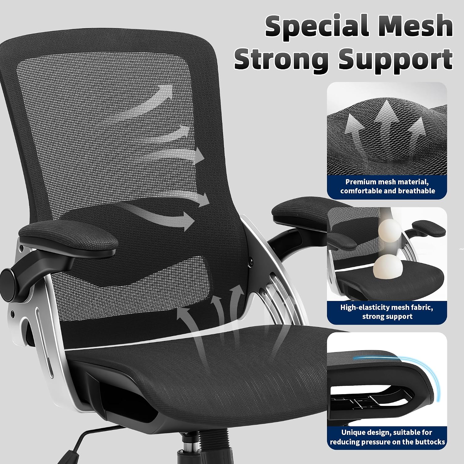 Ergonomic Mesh Office Chair with 3D Arms